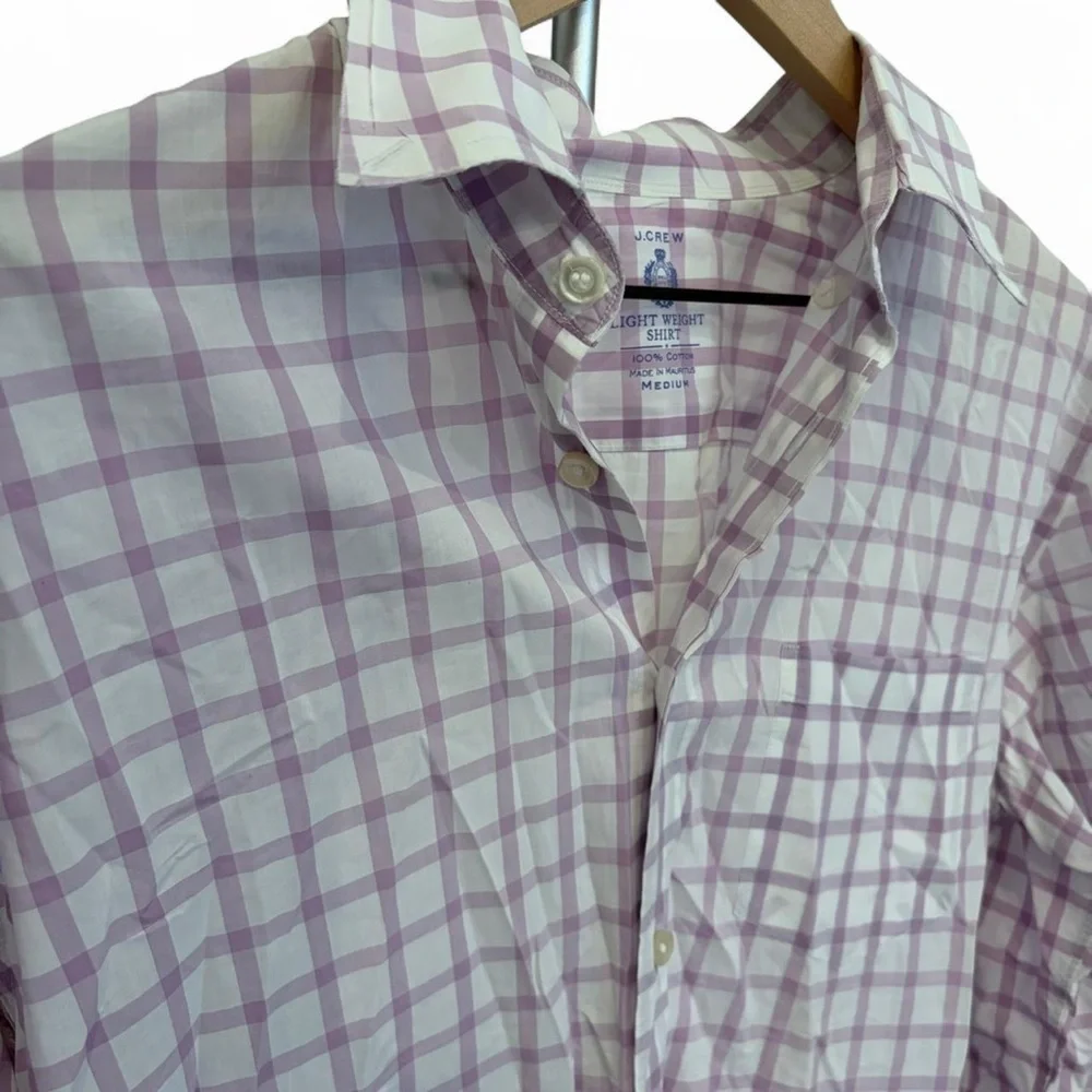 J. Crew Lavender Plaid Casual Shirt Men’s Medium